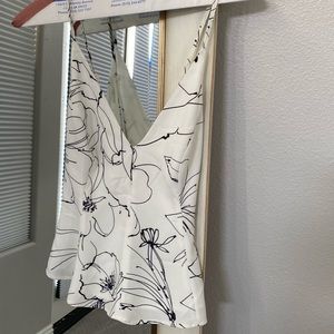 Peplum style tank white and black brand Keepsake